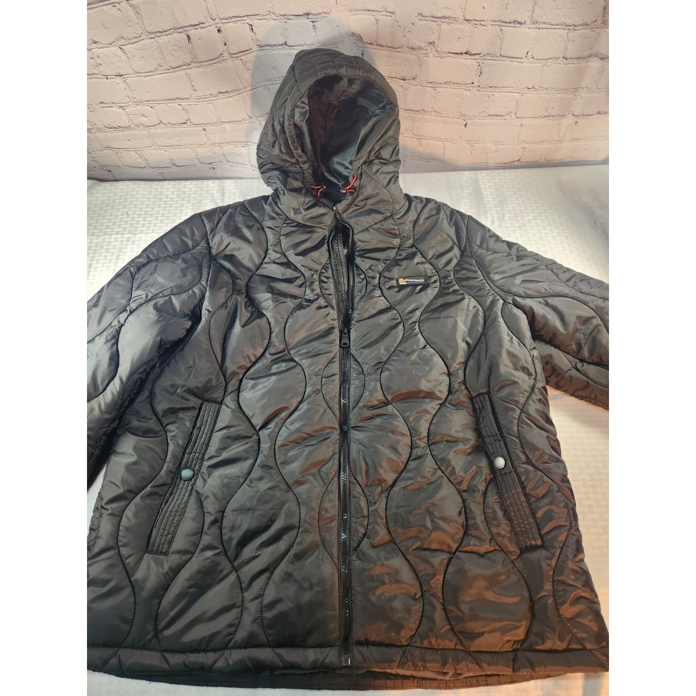 NEW! HFX Outdoors Men's Quilted Water Resistant Puffer Coat Hooded Black XL